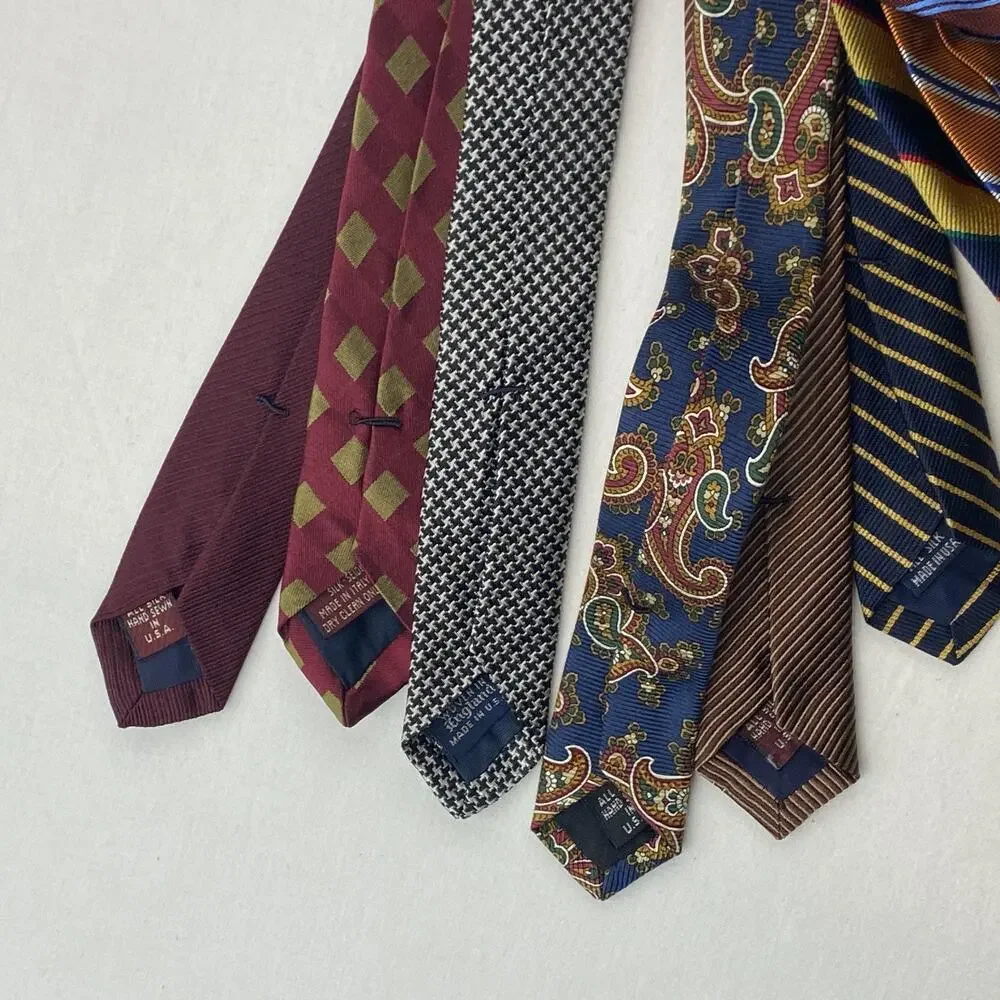 Lot of 13 JOS A BANK 100% Silk Necktie Striped Paisley Geometric Ties USA VTG